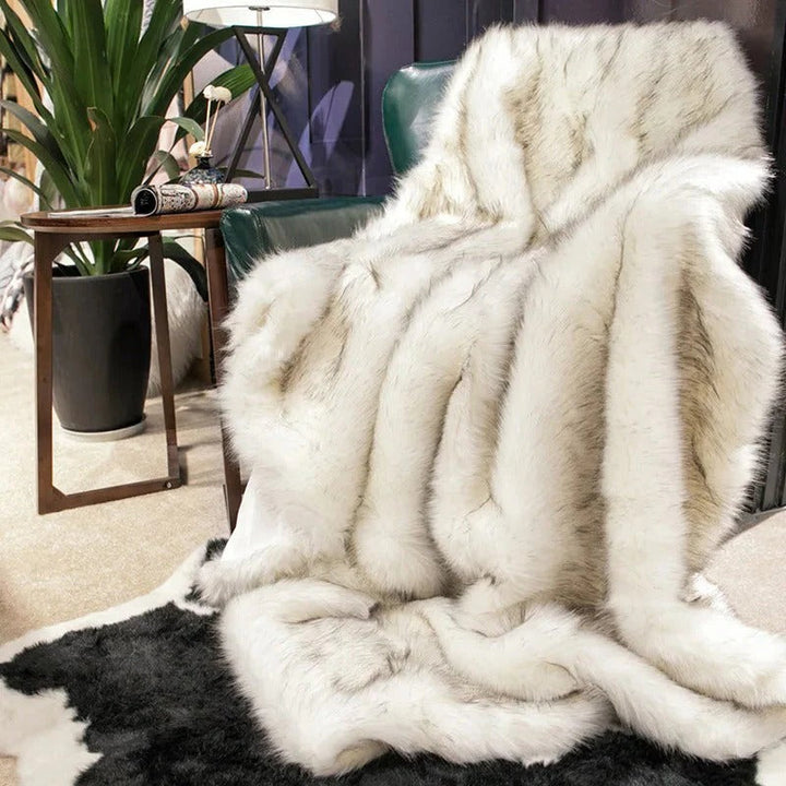 Faux Fox Fur Throw Blanket, Heavy Velvety Pile, Three Sizes | Heavyweight Faux Fox Fur Luxury | Throw Blankets