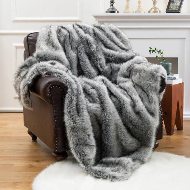 Faux Fox Fur Throw Blanket, Heavy Velvety Pile, Three Sizes | Heavyweight Faux Fox Fur Luxury | Throw Blankets