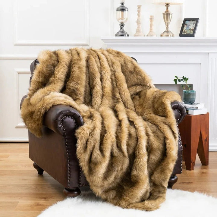Faux Fox Fur Throw Blanket, Heavy Velvety Pile, Three Sizes | Heavyweight Faux Fox Fur Luxury | Throw Blankets