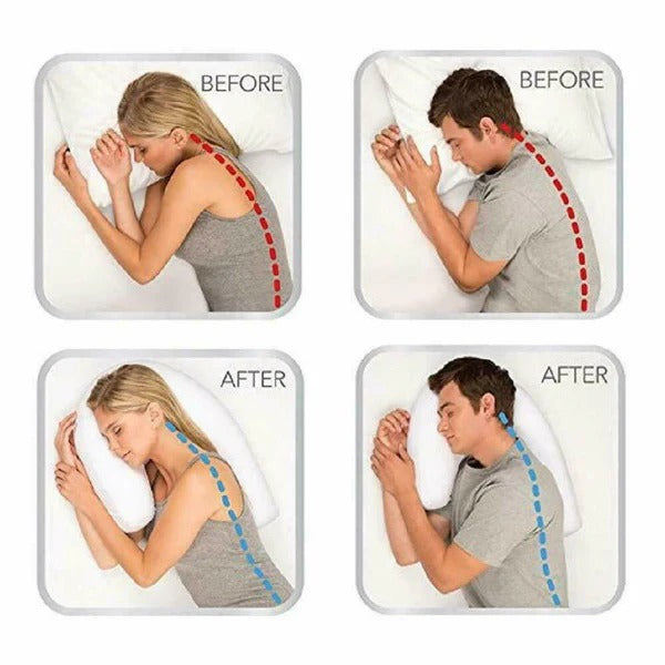 Side Sleeper Pillow with Ear Hole and Contoured Design