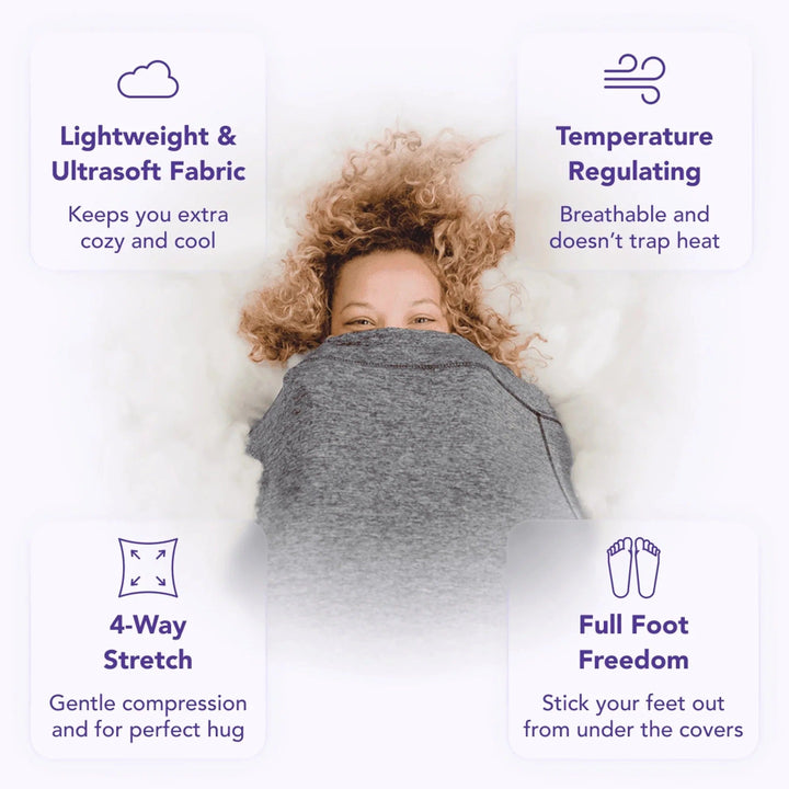 Adult Wearable Swaddle Blanket Wrap in Microfiber, Feather-Free | Windproof Wearable Wrap for Layering | Wearable Blankets