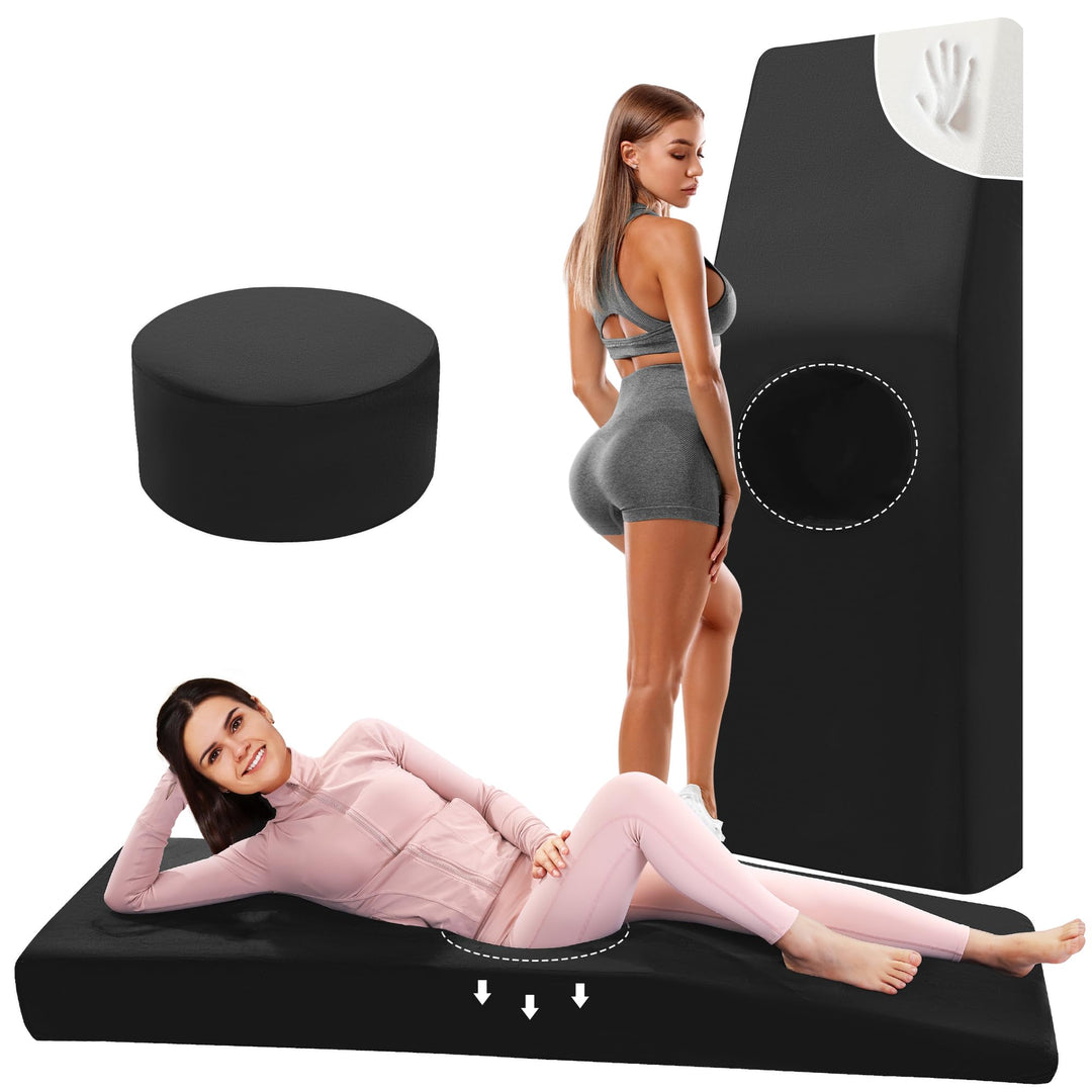High-Density Foam Bed Cushion with Cut-Out Hole and Removable Cover | Cut-Out Foam Cushion for Resting | Seat Cushions