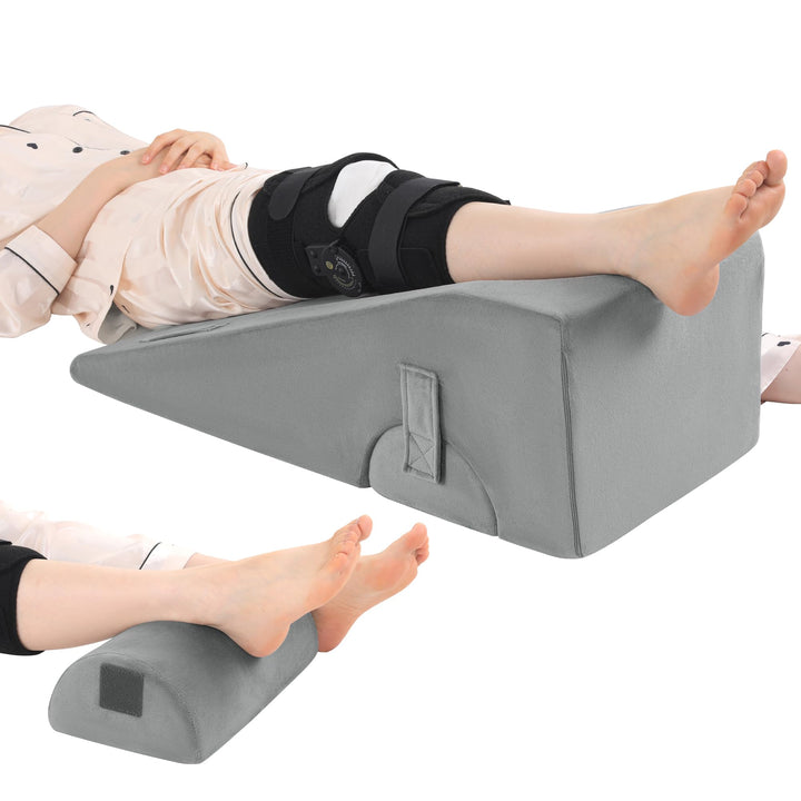 Contoured Knee and Leg Support Pillow in Single or Full Size | Stepped Support for Resting Legs | Wedge Pillows