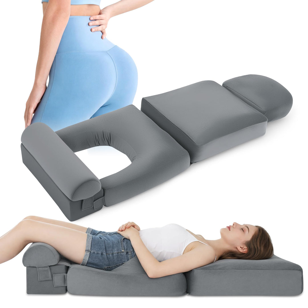 Adjustable Seat Cushion with Pressure Relief in High-Density Foam | Adjustable Multi-Use Seat Comfort | Seat Cushions