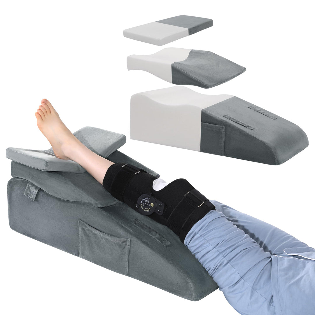 Height Adjustable Leg Elevation Wedge Pillow with Washable Cover | Choose Your Perfect Leg Height | Wedge Pillows