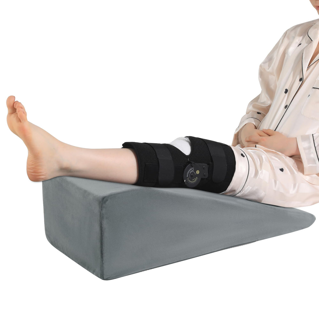 Leg Elevation Pillow with Handle and Leg Lifter in Two Widths | Carry Handle, Restful Legs | Wedge Pillows