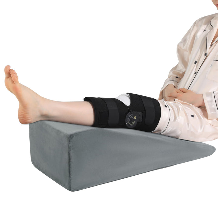 Leg Elevation Pillow with Handle and Leg Lifter in Two Widths | Carry Handle, Restful Legs | Wedge Pillows