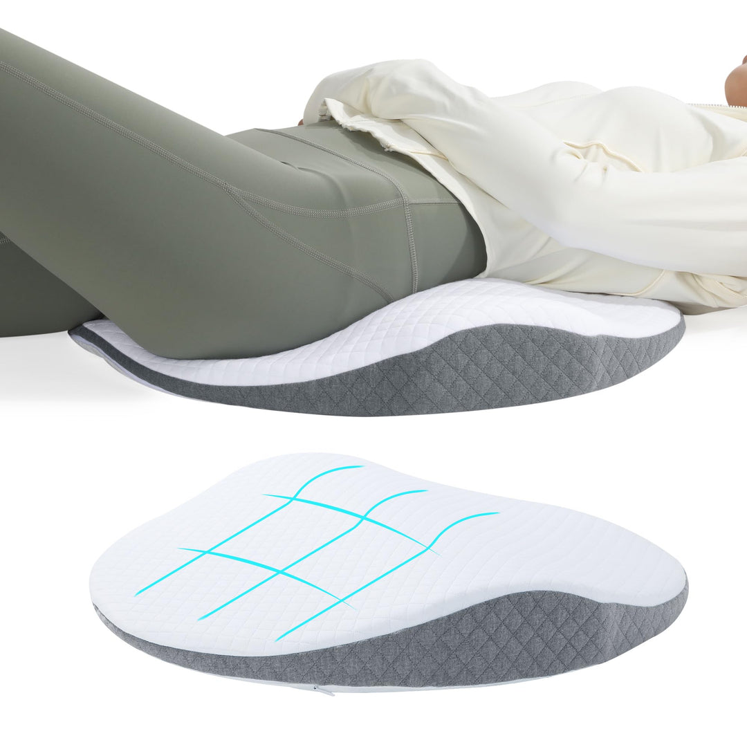 Memory Foam Wedge Lumbar Support Pillow for Bed with Removable Cover | Wedge Lift for Your Lower Back | Wedge Pillows