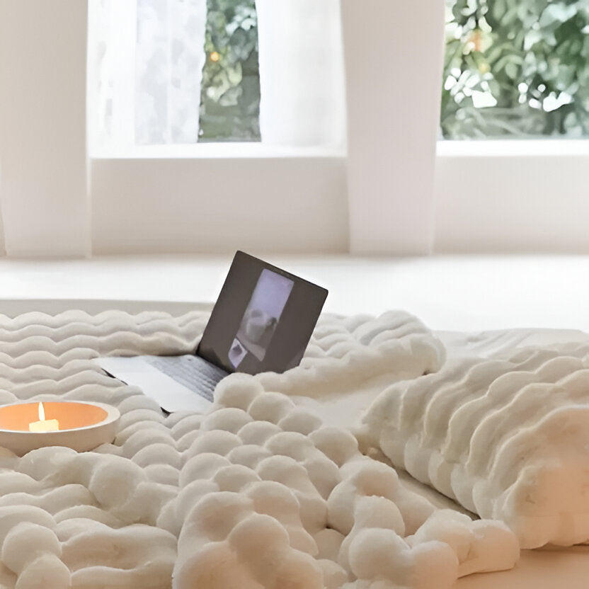 All-Season Plush Blanket with Minimal Design, Machine Washable, 39 x 63 in | Smooth Plush All-Season Blanket | Throw Blankets