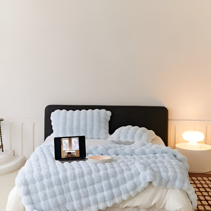 All-Season Plush Blanket with Minimal Design, Machine Washable, 39 x 63 in | Smooth Plush All-Season Blanket | Throw Blankets