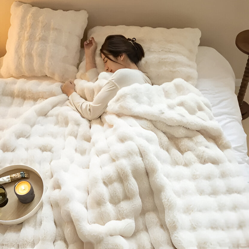 All-Season Plush Blanket with Minimal Design, Machine Washable, 39 x 63 in | Smooth Plush All-Season Blanket | Throw Blankets