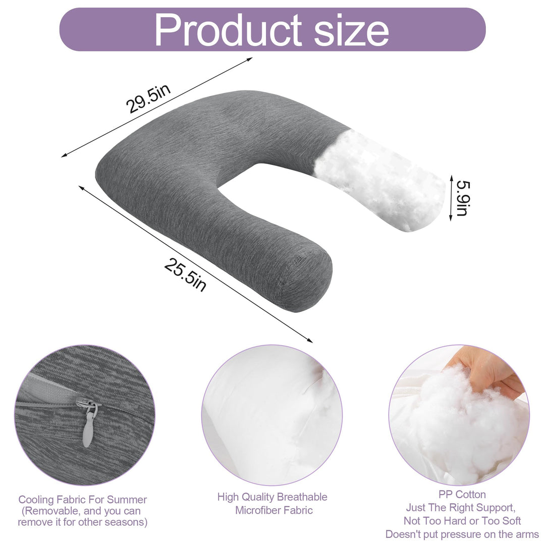 Cooling U-Shaped Body Pillow for Neck and Shoulder Support | Cool U-Shape Support All Night | Body Pillows