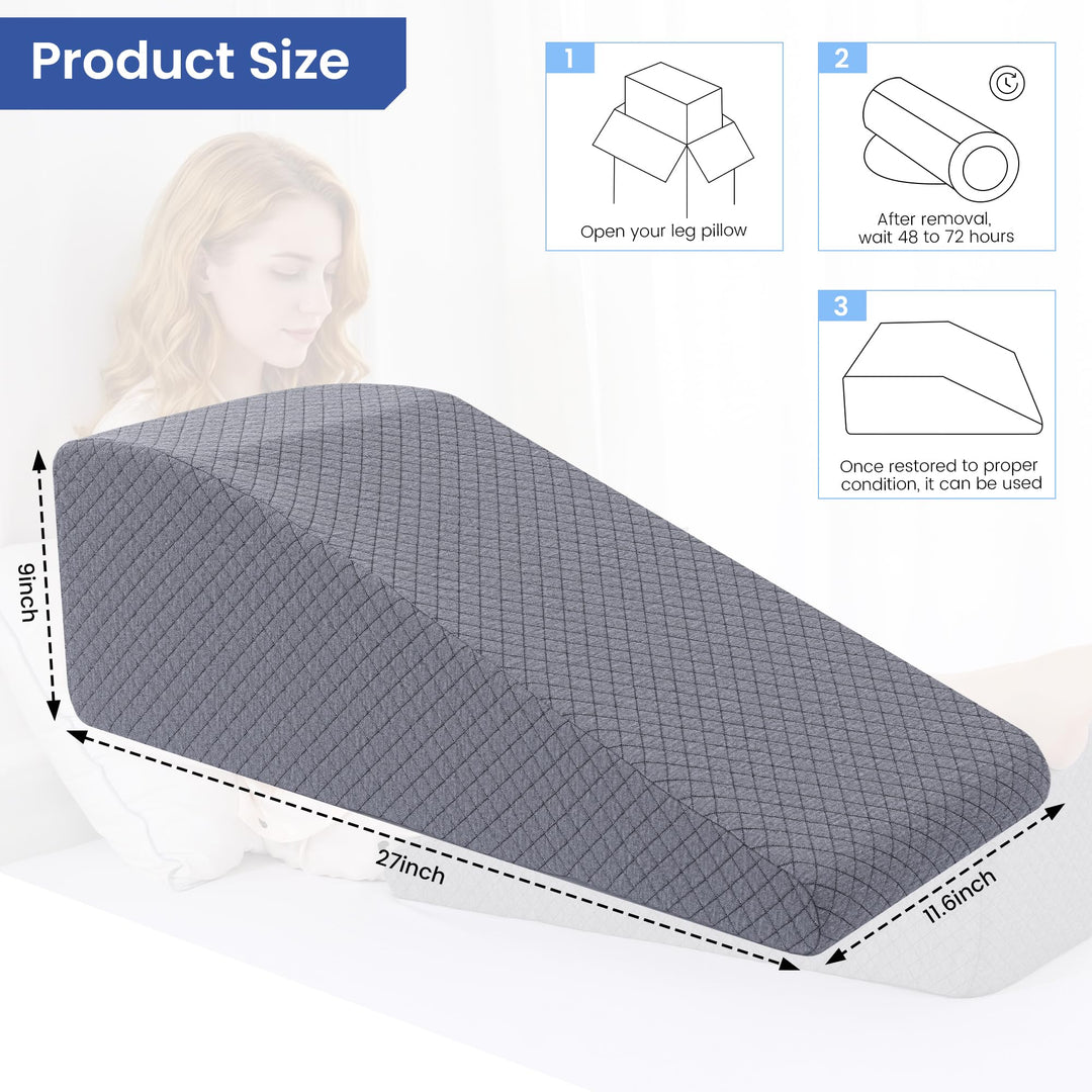 Leg Elevation Wedge Pillow in Two Sizes for Resting Comfort | Raised Legs, Restful Evenings | Wedge Pillows