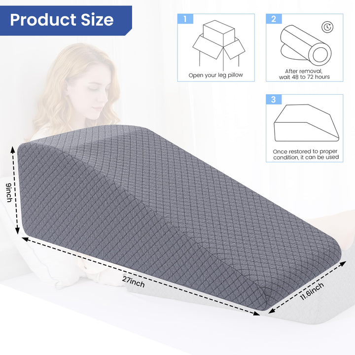 Leg Elevation Wedge Pillow in Two Sizes for Resting Comfort | Raised Legs, Restful Evenings | Wedge Pillows