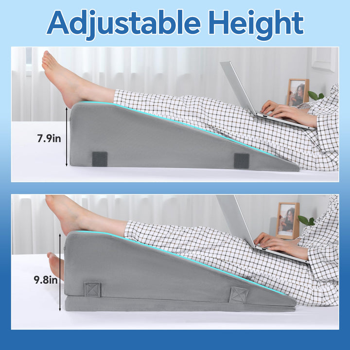 2-in-1 Adjustable Leg Elevation Wedge Pillow with Leg Lifter | Two Ways to Rest Your Legs | Wedge Pillows