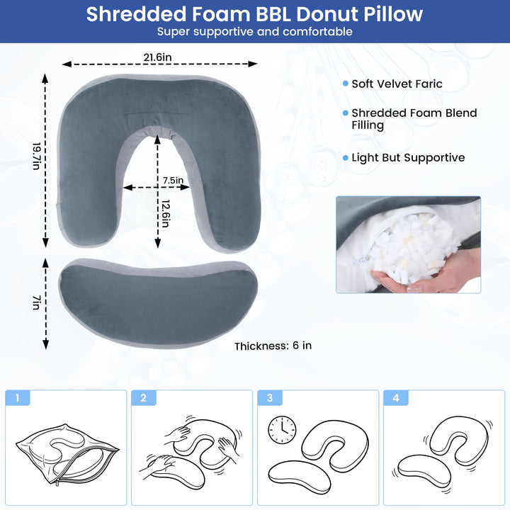 Adjustable Cushion with Lumbar Support for Sitting, Sleeping and Driving | Seat and Lumbar Support Together | Seat Cushions