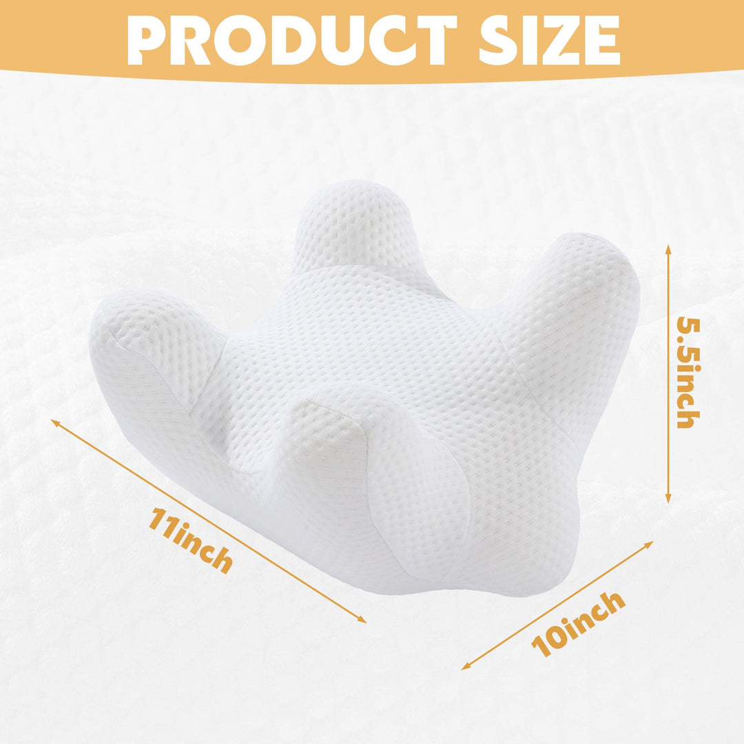 Ergonomic Air Layer Memory Foam Face and Neck Pillow | Breathable Face and Neck Contour | Bed Pillows
