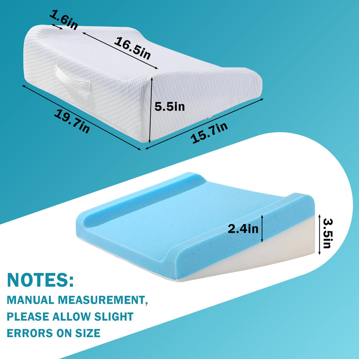 Memory Foam Wedge Pillow for Shoulder Comfort, Side, Back, Stomach | Wedge for Shoulder Comfort | Wedge Pillows
