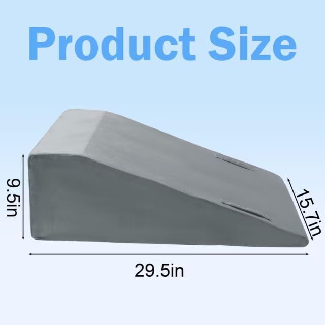 Leg Elevation Pillow with Handle and Leg Lifter in Two Widths | Carry Handle, Restful Legs | Wedge Pillows