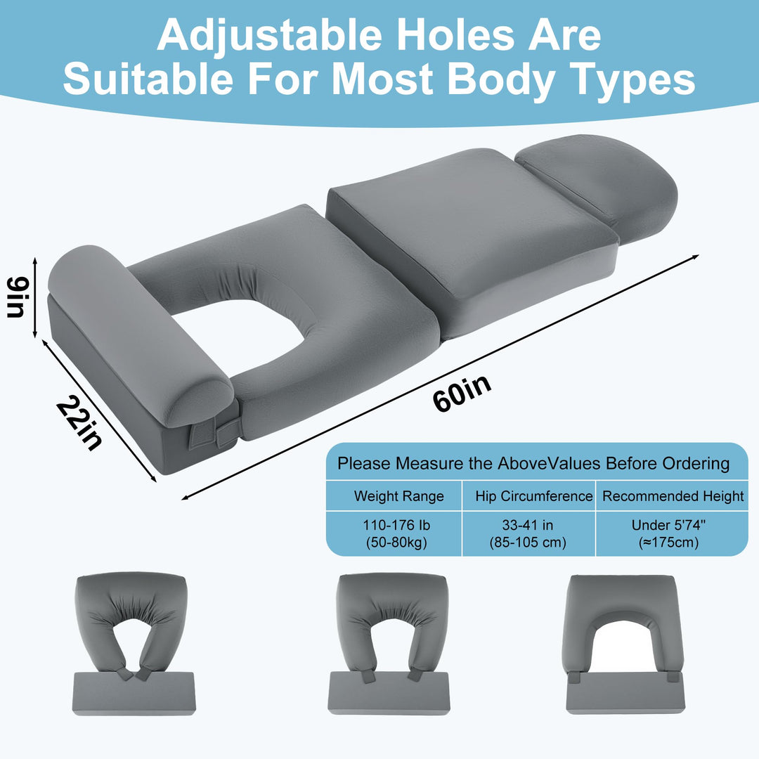 Adjustable Seat Cushion with Pressure Relief in High-Density Foam | Adjustable Multi-Use Seat Comfort | Seat Cushions