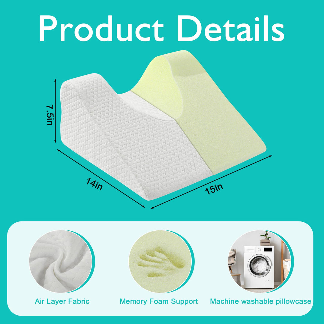 Memory Foam Recovery Pillow for Back Sleeping with Face and Neck Support | Face-Friendly Support for Back Sleeping | Bed Pillows