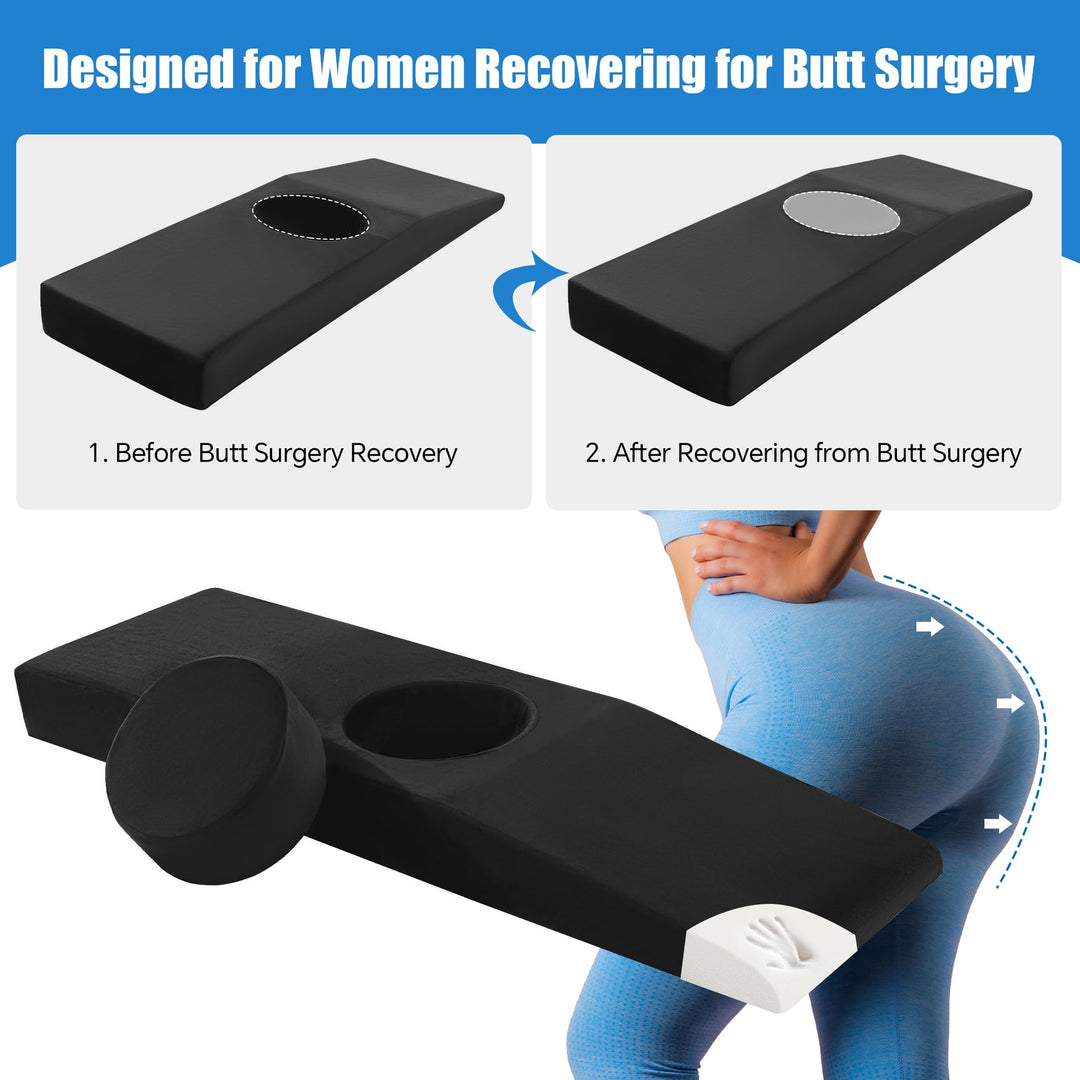 High-Density Foam Bed Cushion with Cut-Out Hole and Removable Cover | Cut-Out Foam Cushion for Resting | Seat Cushions