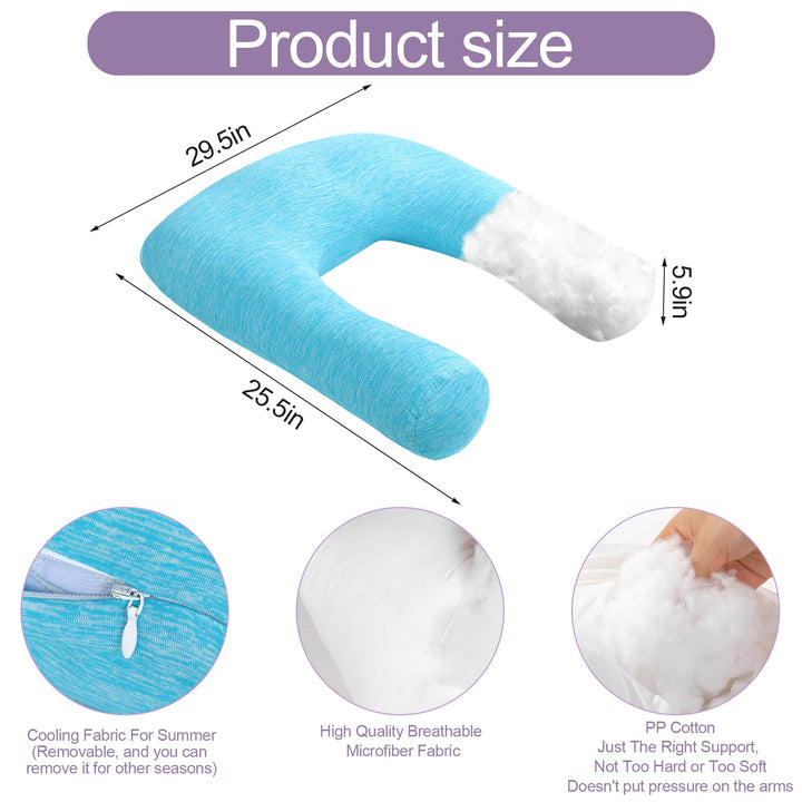 Cooling U-Shaped Body Pillow for Neck and Shoulder Support | Cool U-Shape Support All Night | Body Pillows
