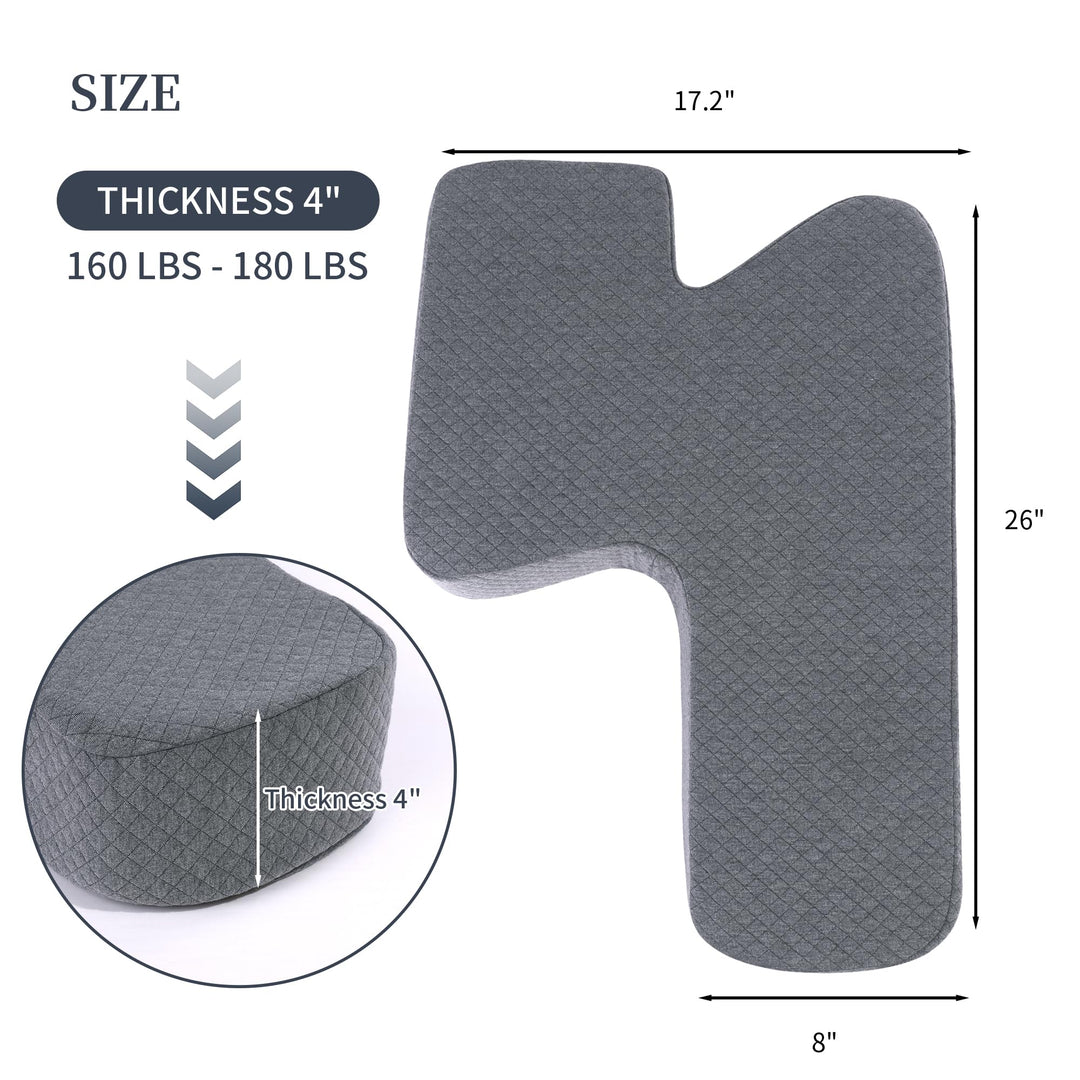 4 Inch Z-Shaped Memory Foam Knee Pillow with Pressure Relief Support | Z-Shaped Cushion for Side Sleepers | Knee Pillows