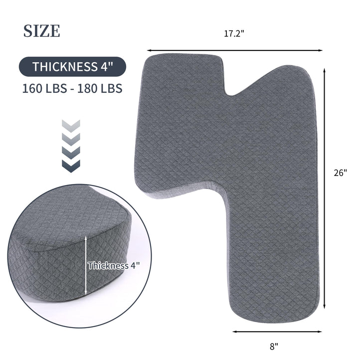 4 Inch Z-Shaped Memory Foam Knee Pillow with Pressure Relief Support | Z-Shaped Cushion for Side Sleepers | Knee Pillows