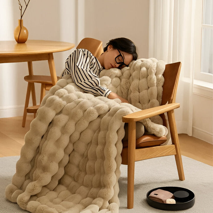 All-Season Plush Blanket with Minimal Design, Machine Washable, 39 x 63 in | Smooth Plush All-Season Blanket | Throw Blankets