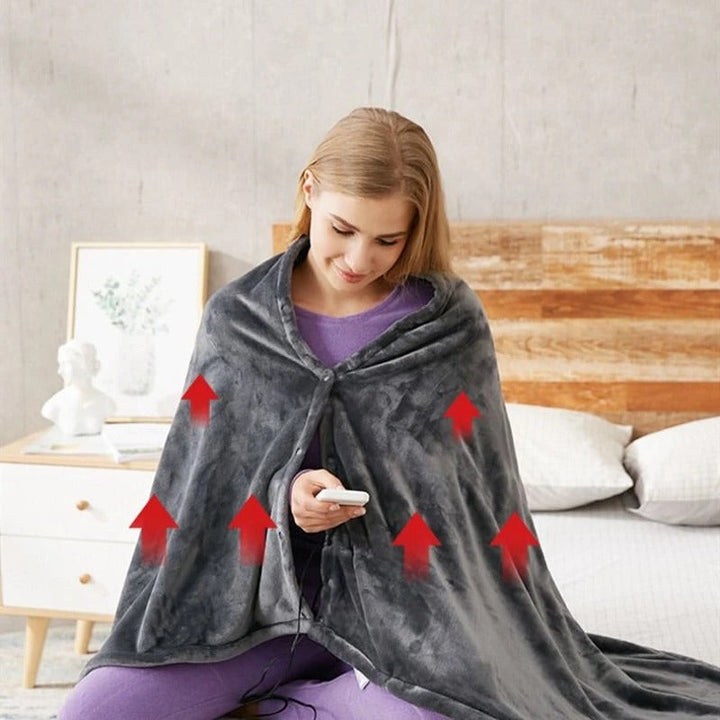 USB Electric Heated Blanket with Three Temperature Settings, Foldable | Three-Setting Portable Heated Blanket | Heated Blankets