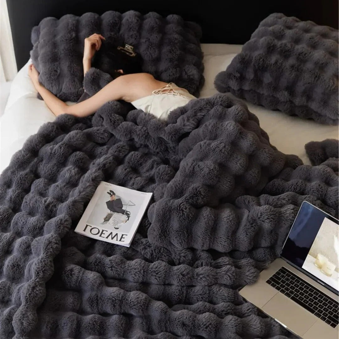 All-Season Plush Blanket with Minimal Design, Machine Washable, 39 x 63 in | Smooth Plush All-Season Blanket | Throw Blankets