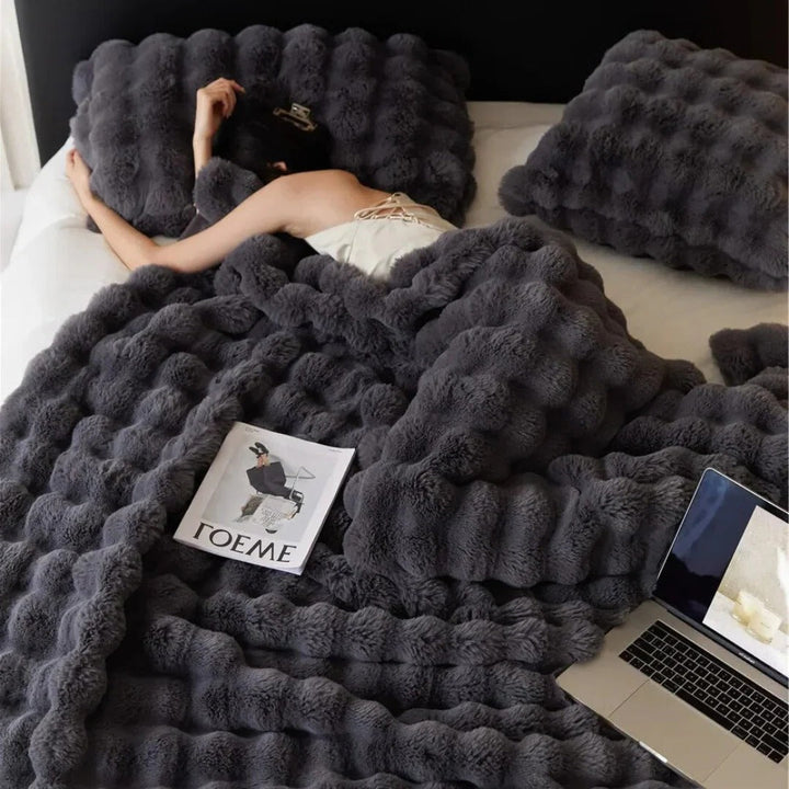 All-Season Plush Blanket with Minimal Design, Machine Washable, 39 x 63 in | Smooth Plush All-Season Blanket | Throw Blankets