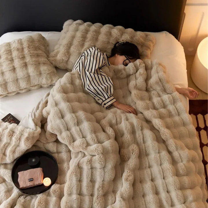 All-Season Plush Blanket with Minimal Design, Machine Washable, 39 x 63 in | Smooth Plush All-Season Blanket | Throw Blankets