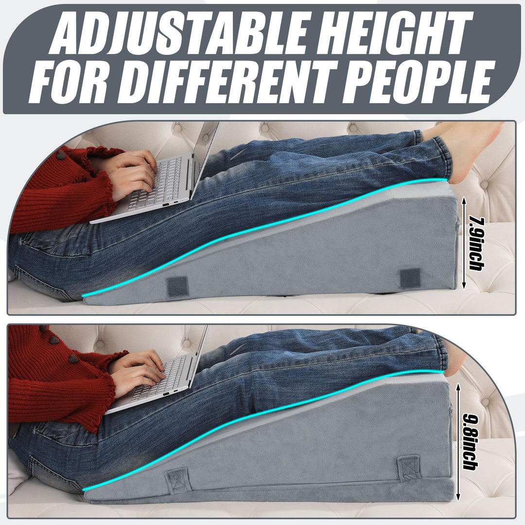 Adjustable Two-Height Leg Elevation Pillow for Knee and Hip Comfort | Two Height Settings for Leg Rest | Wedge Pillows