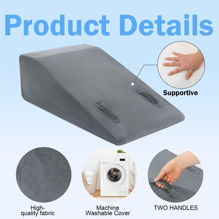 Leg Elevation Pillow with Handle and Leg Lifter in Two Widths | Carry Handle, Restful Legs | Wedge Pillows