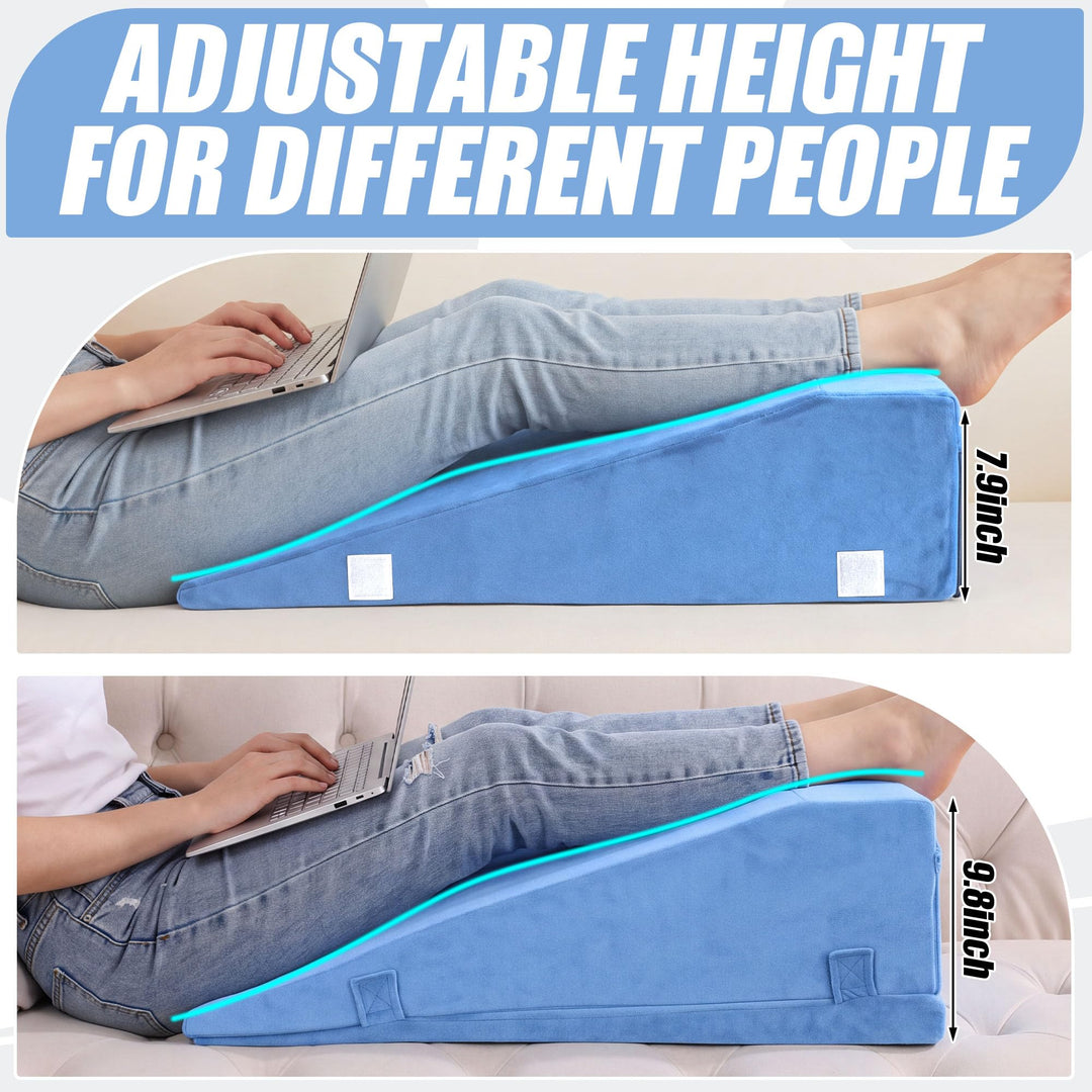 Adjustable Two-Height Leg Elevation Pillow for Knee and Hip Comfort | Two Height Settings for Leg Rest | Wedge Pillows