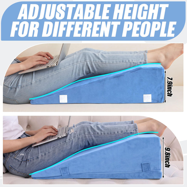 Adjustable Two-Height Leg Elevation Pillow for Knee and Hip Comfort | Two Height Settings for Leg Rest | Wedge Pillows