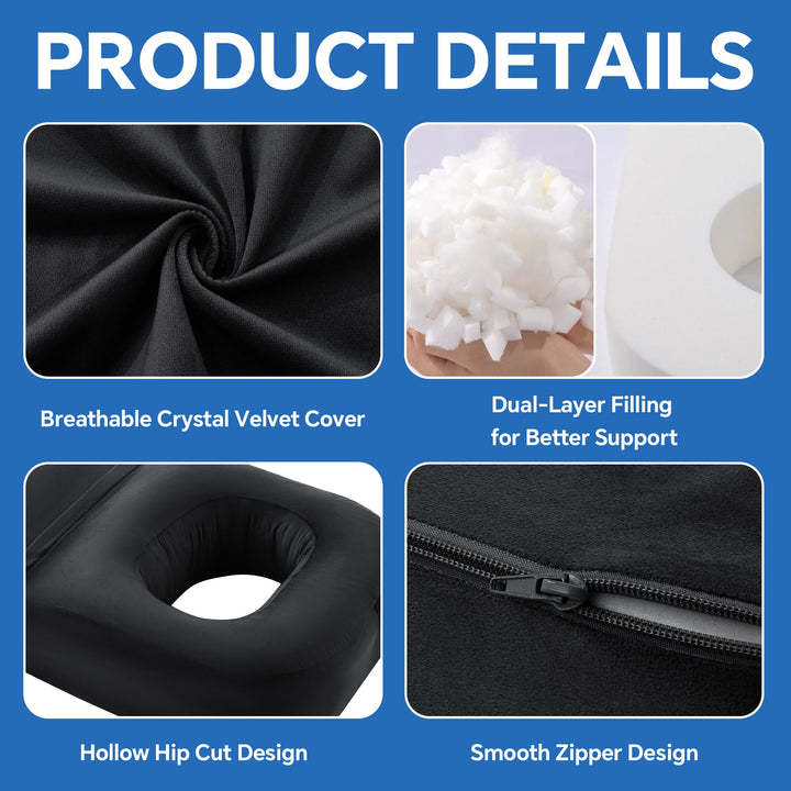 Extra Long Support Pillow with Mixed Filling for Seating and Sleeping | Extra Long Coverage for Your Back | Seat Cushions