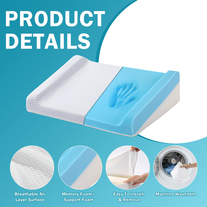 Memory Foam Wedge Pillow for Shoulder Comfort, Side, Back, Stomach | Wedge for Shoulder Comfort | Wedge Pillows