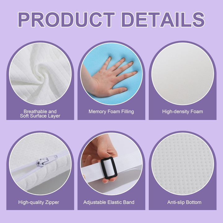 Adjustable Memory Foam Wedge Pillow for Torso and Upper Body Support | Adjustable Upper Body Lift | Wedge Pillows