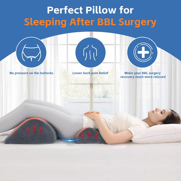 Two-Piece Support Set with Lumbar Cushion and Leg Wedge for Sleeping | Lumbar Cushion and Leg Wedge Pair | Wedge Pillows