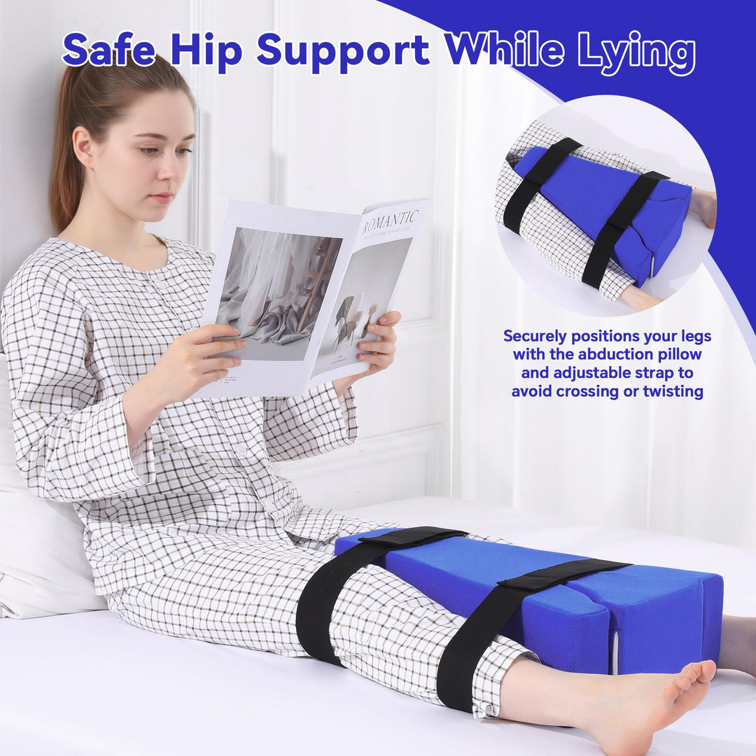 2-in-1 Separable Hip Support Pillow with Strap for Knee Separation | Two-in-One Knee Separator with Strap | Knee Pillows