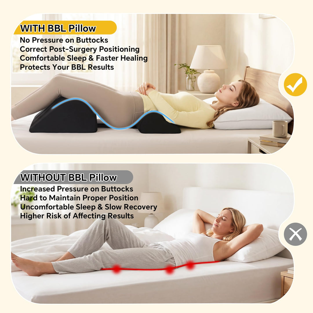 Adjustable Support Pillow Set with Strap, Lumbar Cushion and Leg Wedge | Two-Piece Set with Strap, Custom Fit | Wedge Pillows
