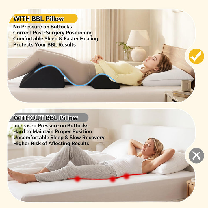 Adjustable Support Pillow Set with Strap, Lumbar Cushion and Leg Wedge | Two-Piece Set with Strap, Custom Fit | Wedge Pillows