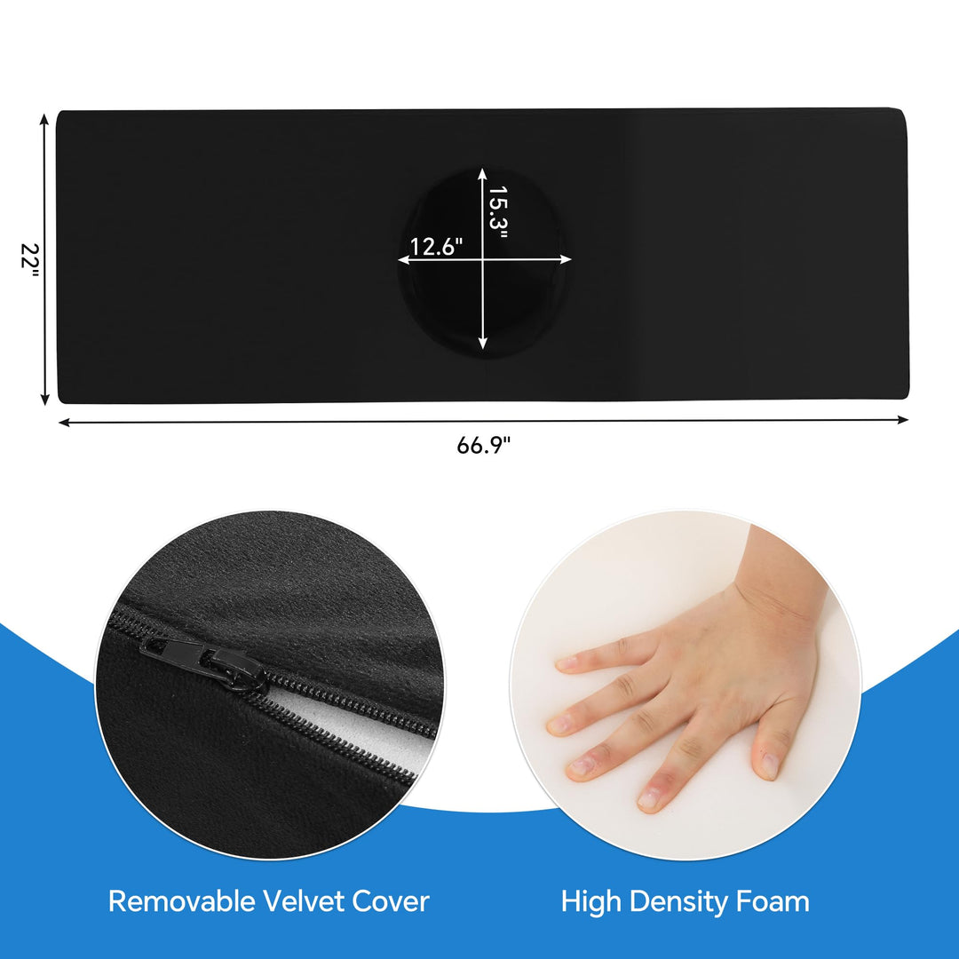 High-Density Foam Bed Cushion with Cut-Out Hole and Removable Cover | Cut-Out Foam Cushion for Resting | Seat Cushions