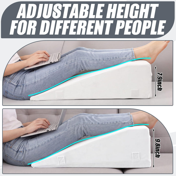 Adjustable Two-Height Leg Elevation Pillow for Knee and Hip Comfort | Two Height Settings for Leg Rest | Wedge Pillows