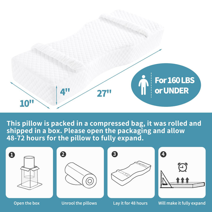 Memory Foam Knee Pillow with Strap for Hip and Lower Back Comfort | Strap-On Knee Pillow Stays Put | Knee Pillows
