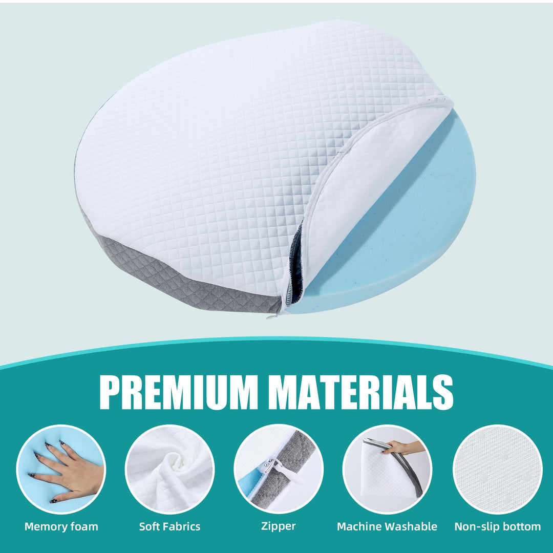 Memory Foam Wedge Lumbar Support Pillow for Bed with Removable Cover | Wedge Lift for Your Lower Back | Wedge Pillows