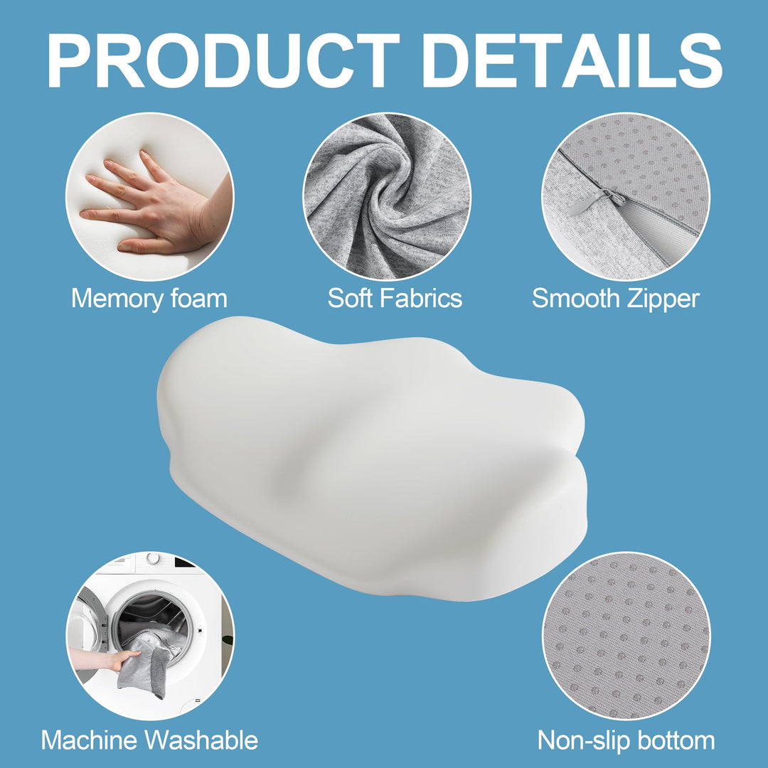 Elevated Lower Back Pillow for Sleeping, Ergonomic Memory Foam Cushion | Elevated Lower Back and Hip Comfort | Wedge Pillows